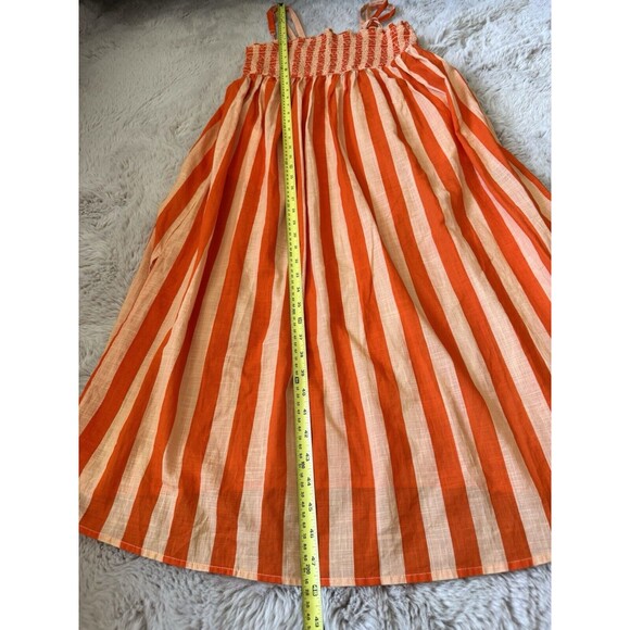 NWT New Anthropologie Red Motif Smocked Midi Dress Cotton Size S Boho Bohemian - Picture 5 of 8